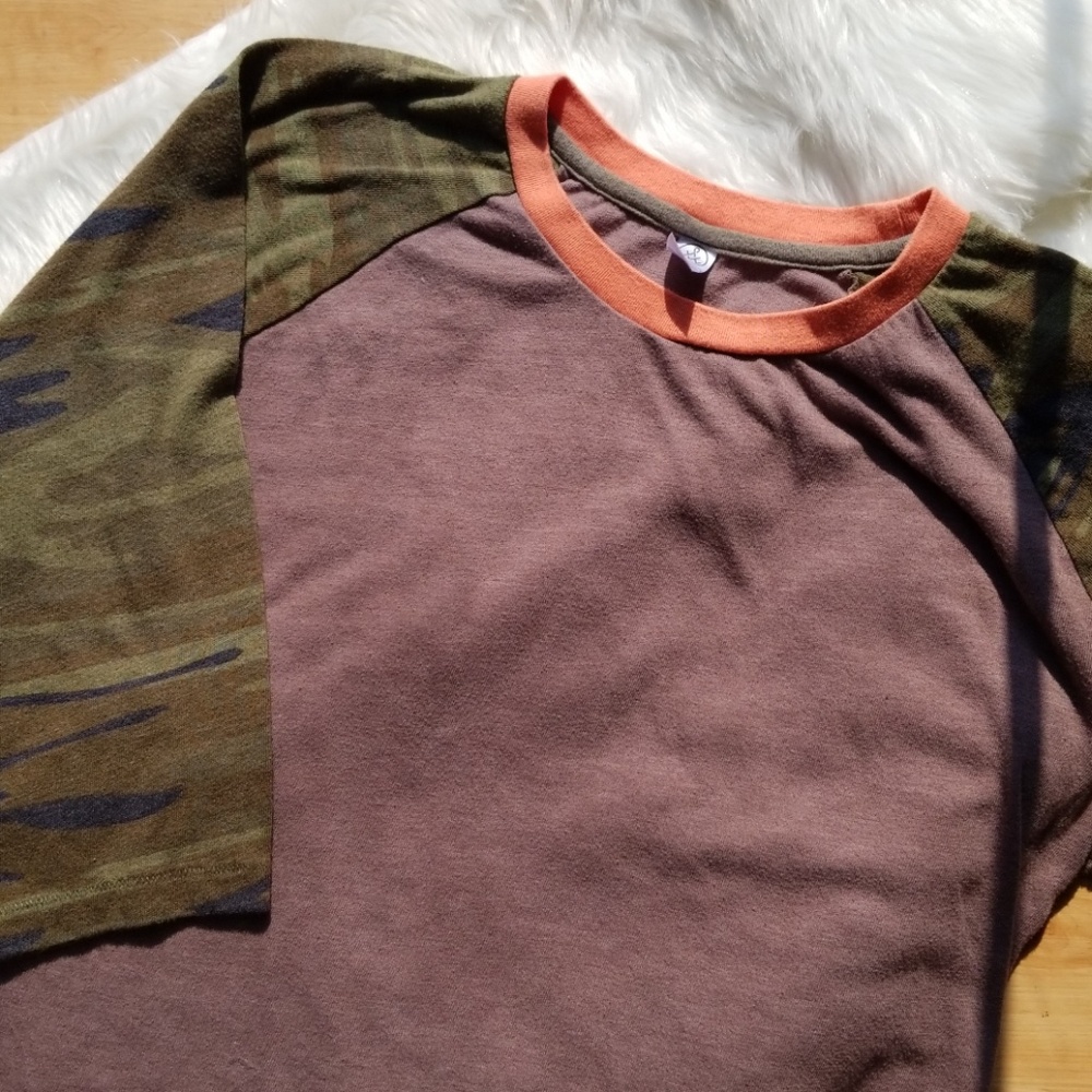 Camo Sleeve Baseball Tee